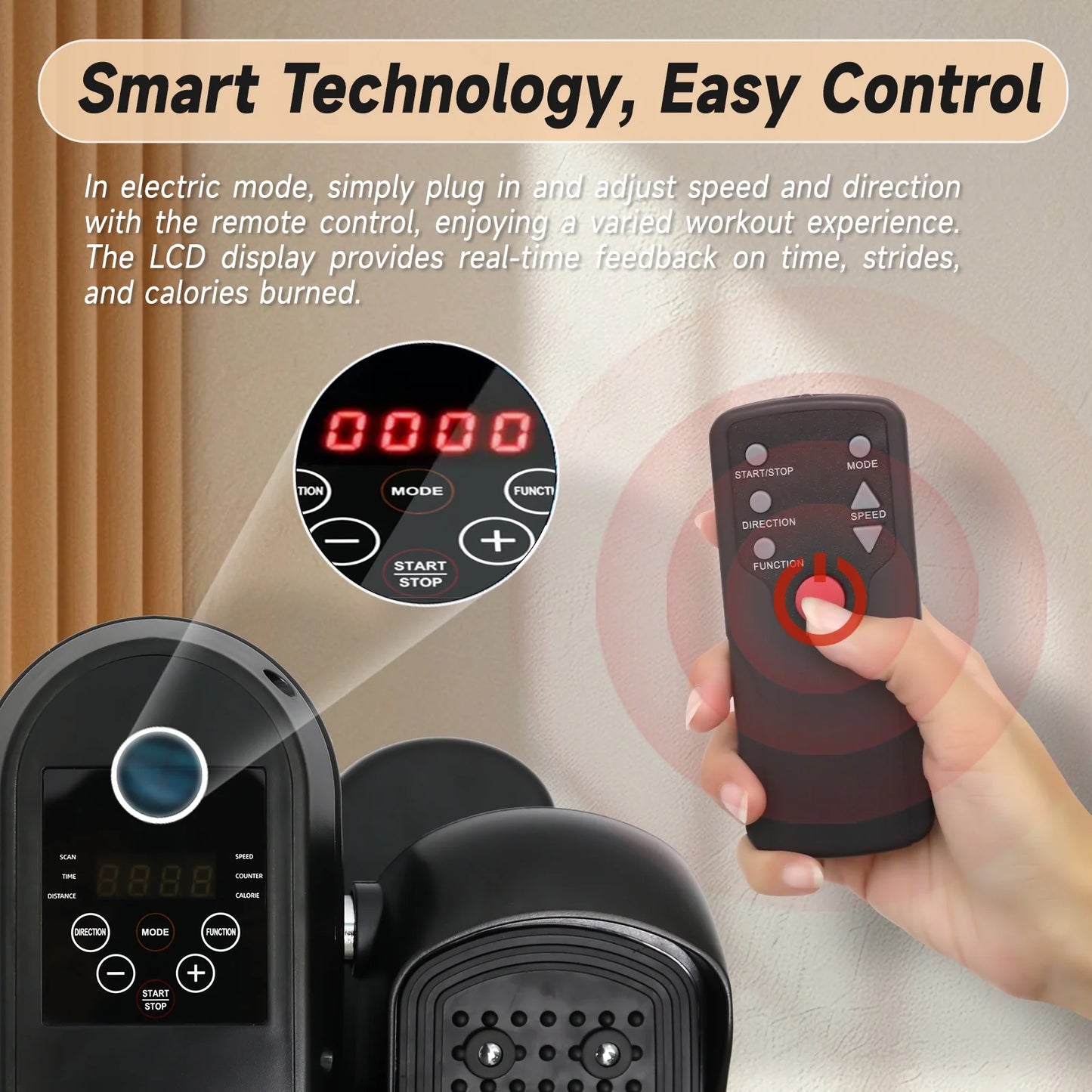under Desk Elliptical, Electric Seated Foot & Leg Pedal Exerciser While Sitting for Seniors