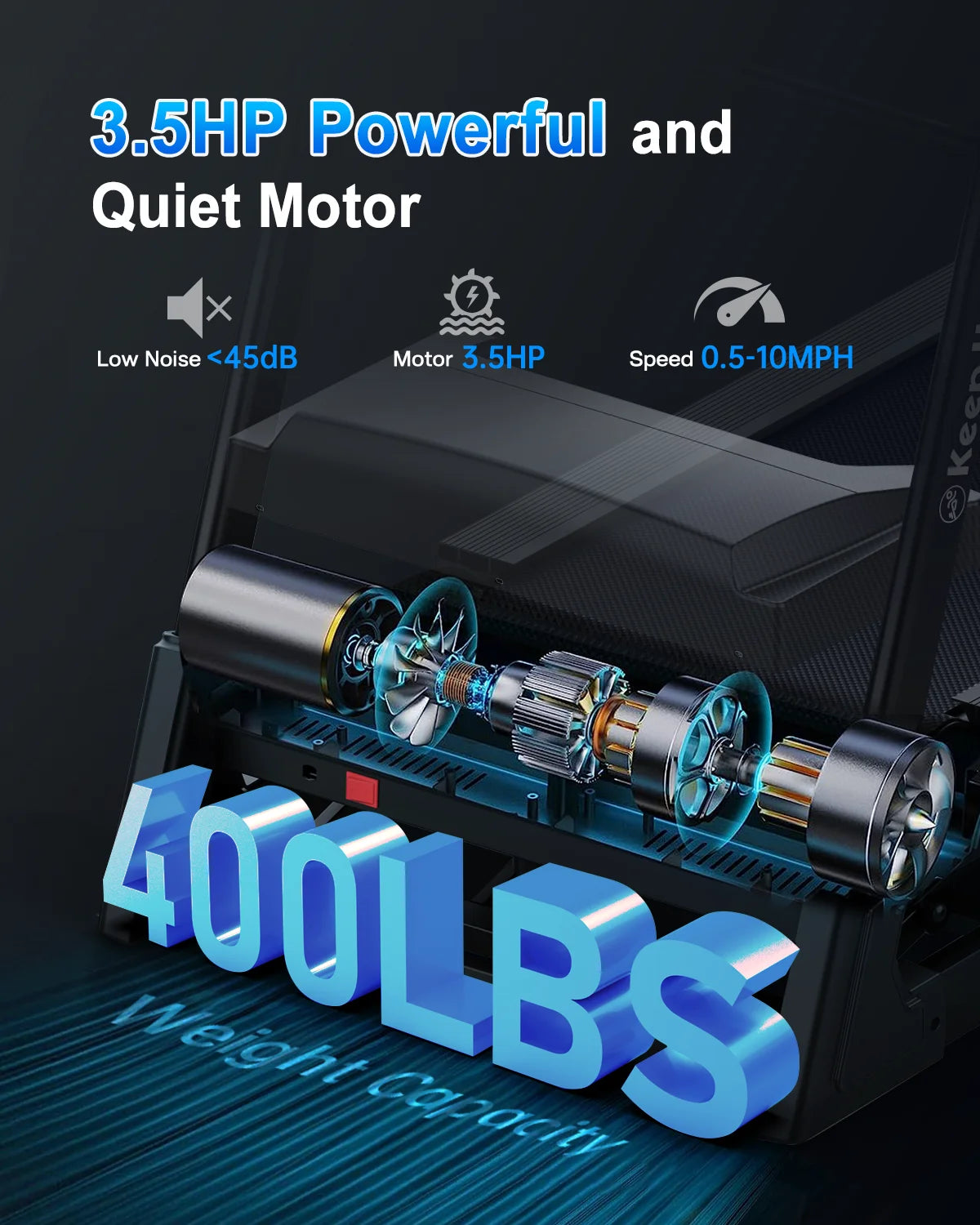 330LBS Weight Capacity with 15% Auto Incline Electric Folding Treadmills for Home, 3.5HP 8.5MPH Max Speed Heart Rate Sensor Double-Rail for Running Walking Jogging Exercise Fitness