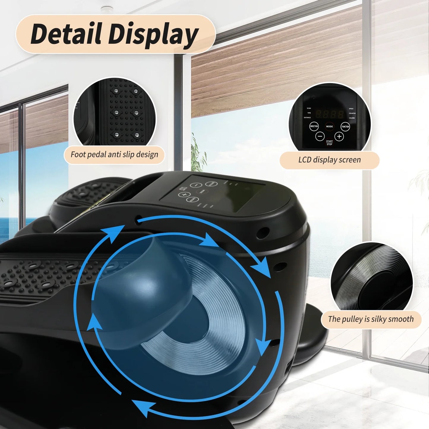 under Desk Elliptical, Electric Seated Foot & Leg Pedal Exerciser While Sitting for Seniors