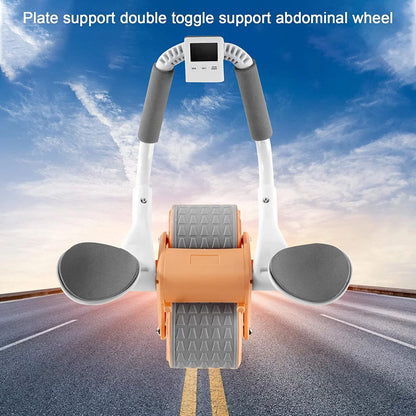 2025 New with Timer Ab Abdominal Exercise Roller Elbow Support, Abs Roller Wheel Core Exercise Equipment, Automatic Rebound Abdominal Wheel(Black）