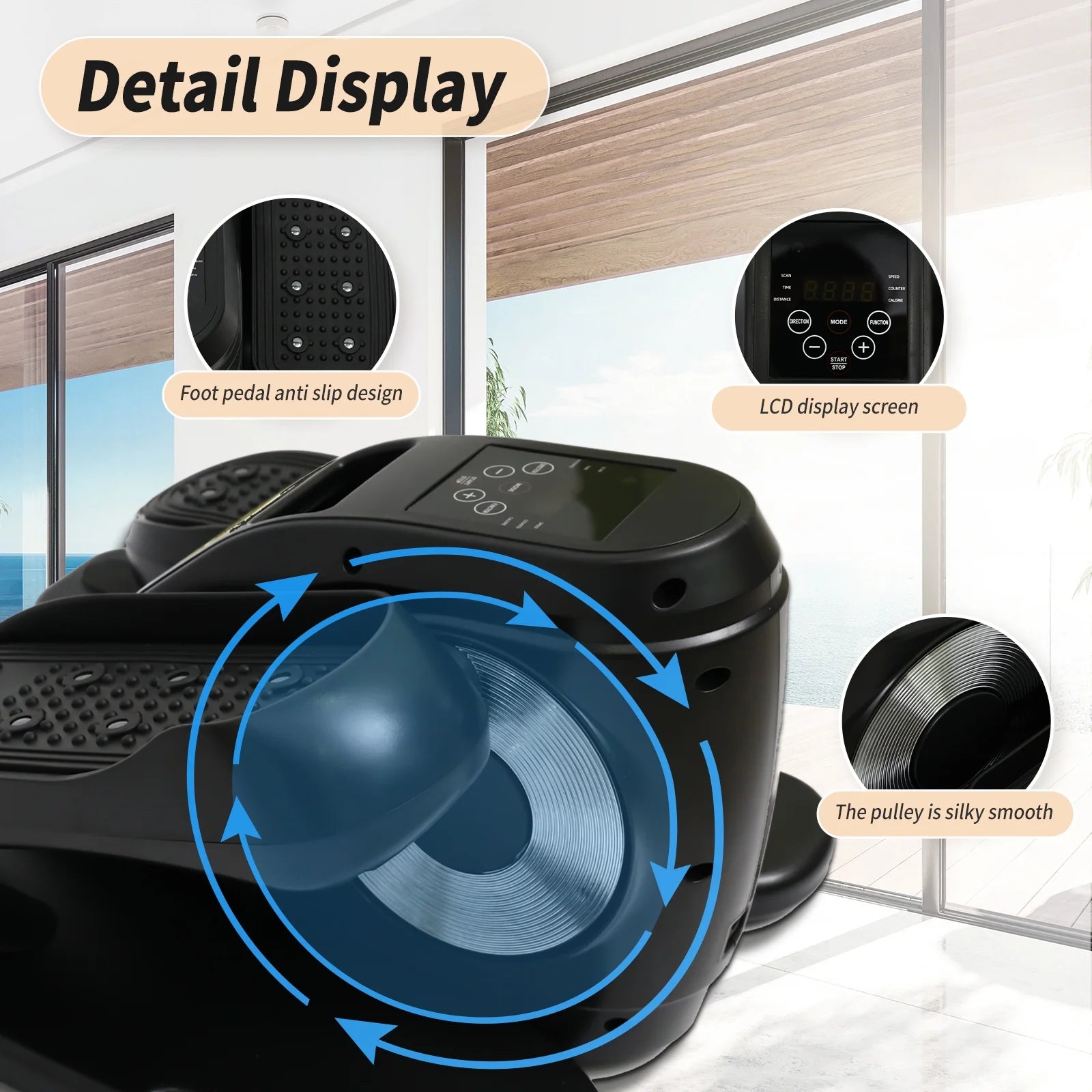 under Desk Elliptical, Electric Seated Foot & Leg Pedal Exerciser While Sitting for Seniors